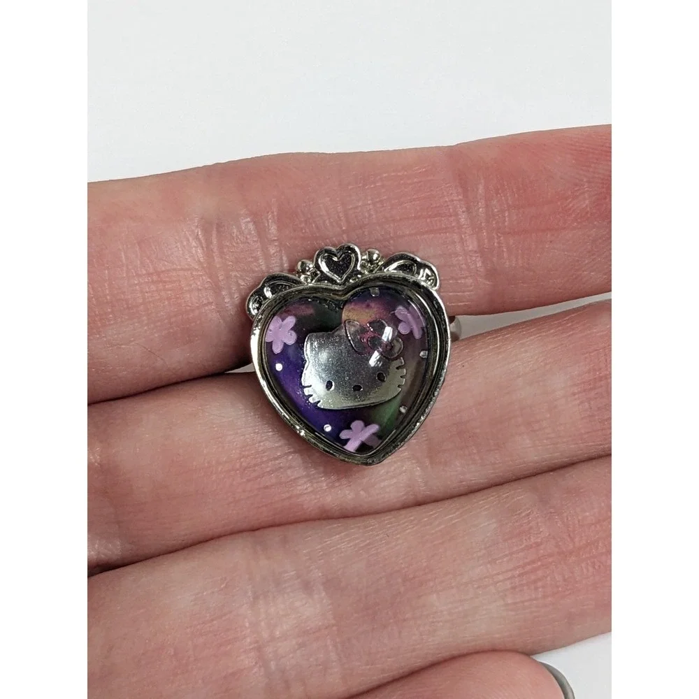 Hello Kitty Mood Ring Adjustable Heart Ring Sanrio 2011 Color Changing Kawaii